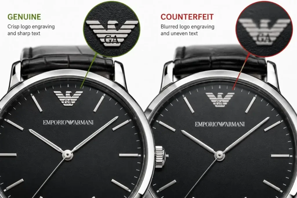 Genuine vs counterfeit watch comparison