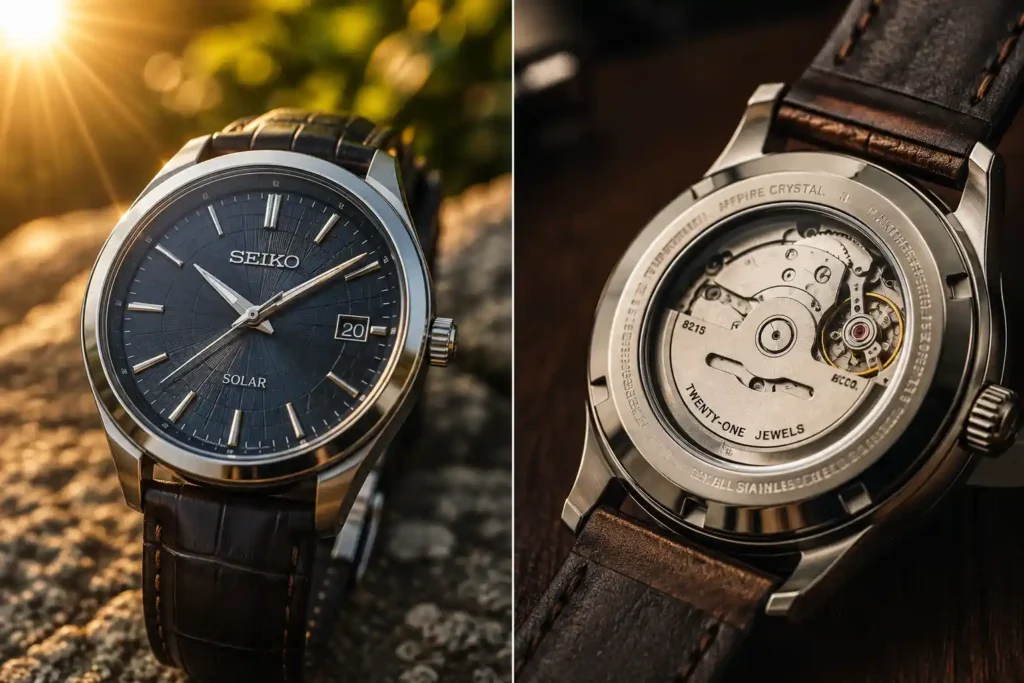 2 Golden Seiko Watches Solar and Automatic