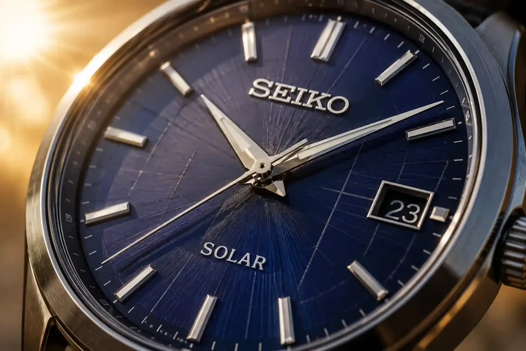 3 Golden Seiko Solar Dial Close-Up