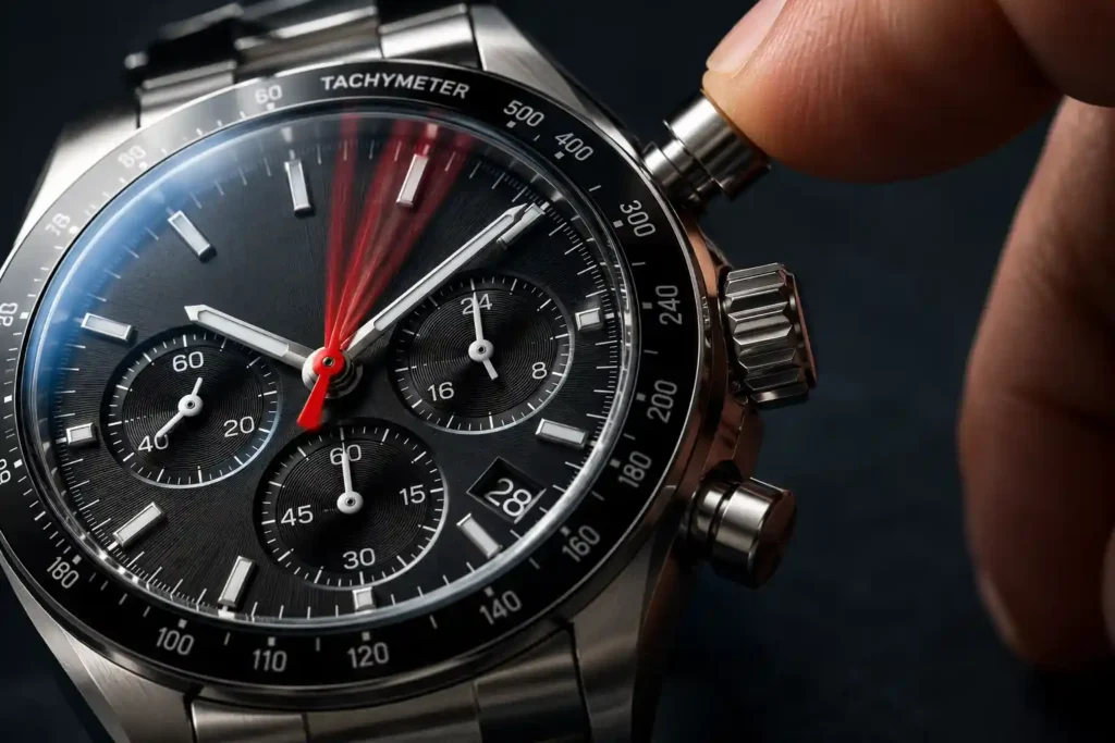 4 Pressing Time_ Luxury Chronograph Macro